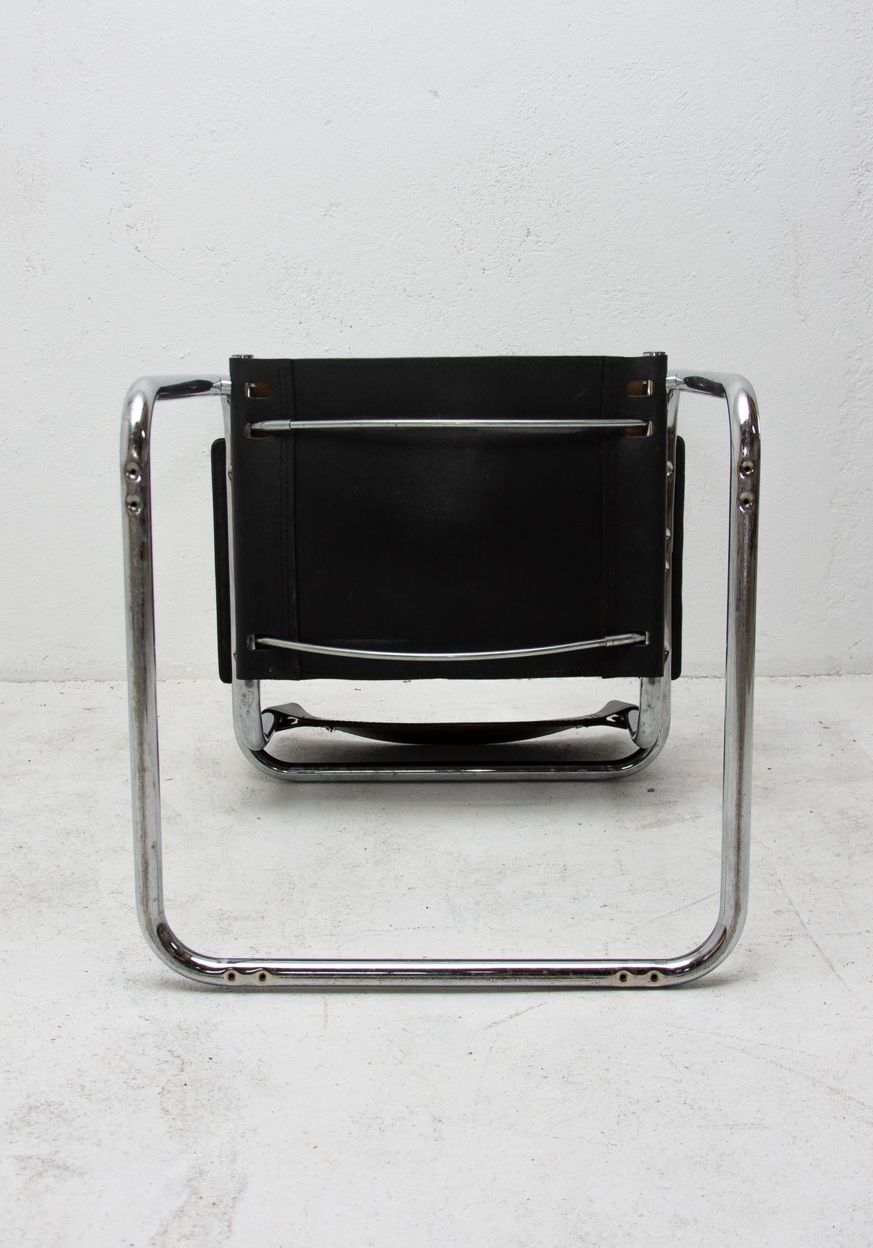 Italian S34 Leather and Chrome Cantilever Chairs by Mart Stam, 1980s 10