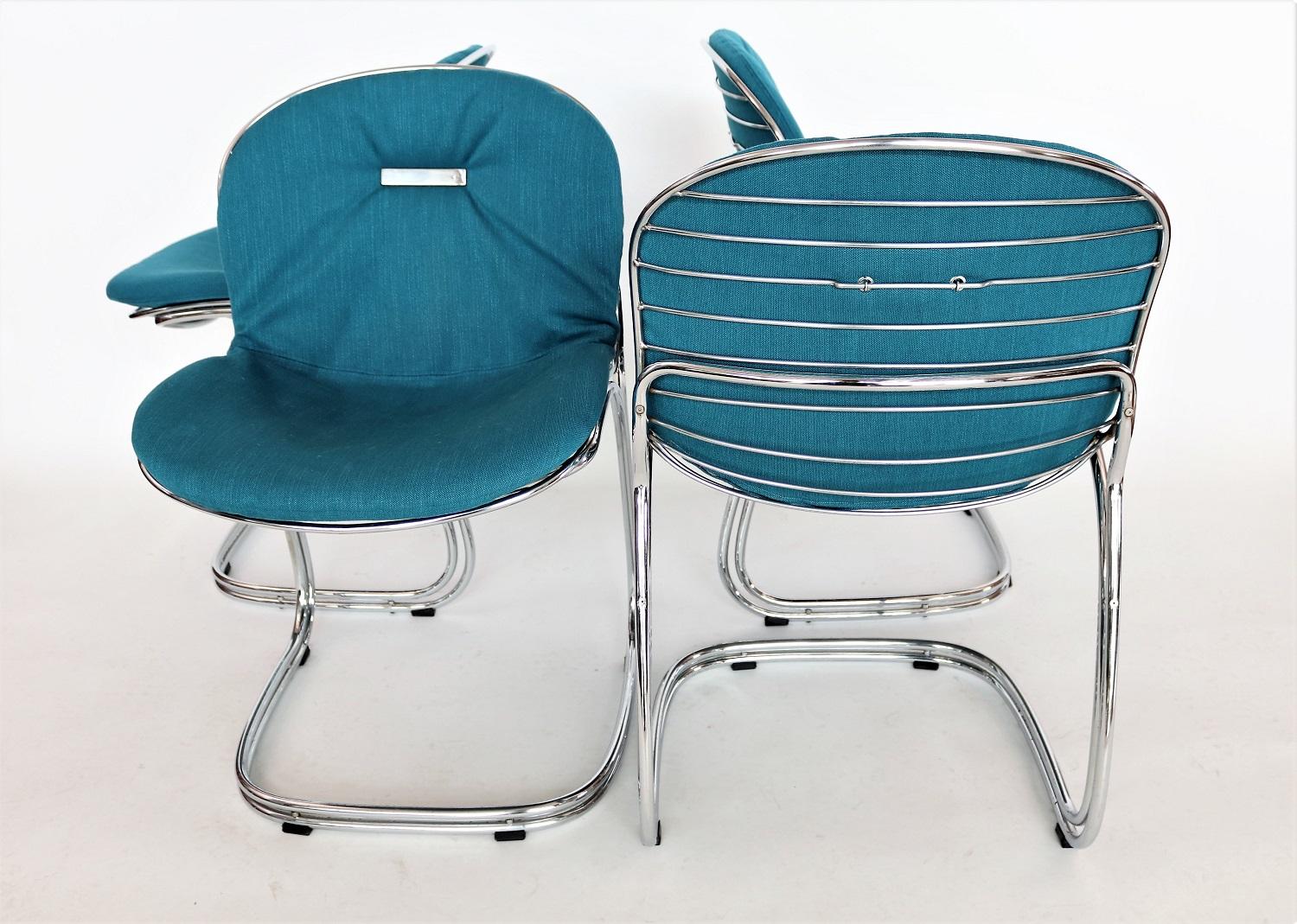 Italian Sabrina Dining Chairs in Chrome by Gastone Rinaldi for RIMA, 1970s 6