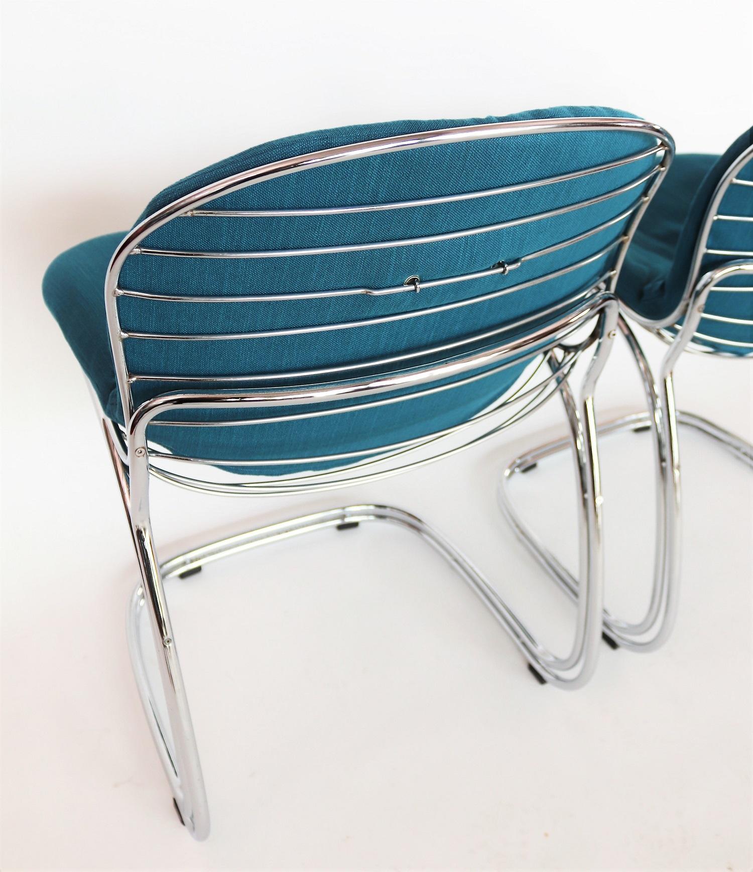 Italian Sabrina Dining Chairs in Chrome by Gastone Rinaldi for RIMA, 1970s 1