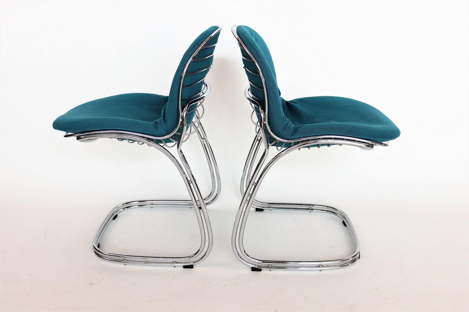 Italian Sabrina Dining Chairs in Chrome by Gastone Rinaldi for RIMA, 1970s 3