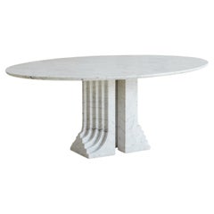 Italian "Samo" Carrara Marble Dining Table by Carlo Scarpa for Simon Gavina