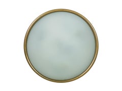 Plafonnier italien en verre sablé et laiton à montage encastré, années 1950