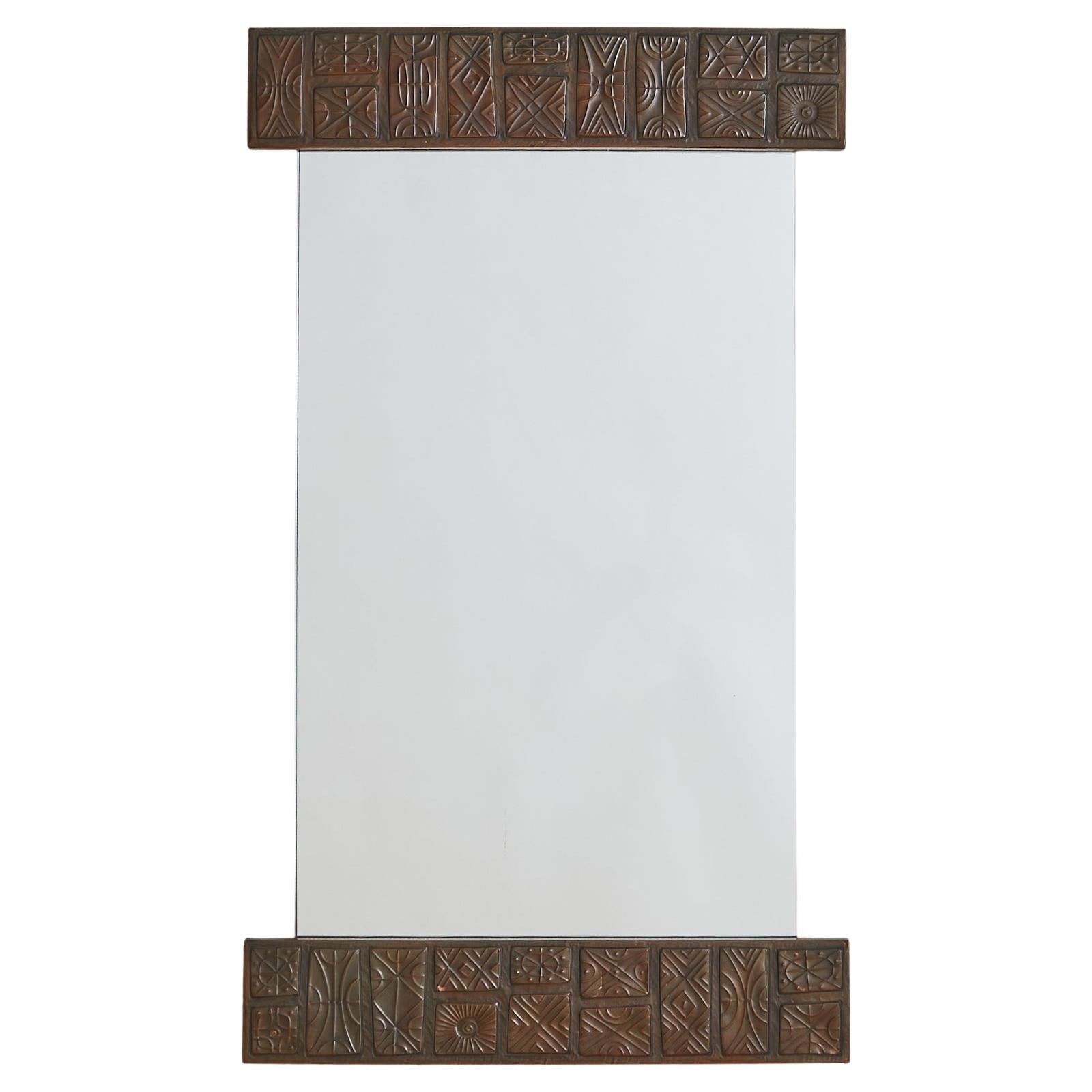 Italian Santambrogio E De Berti Copper Wall Mirror, 1960s