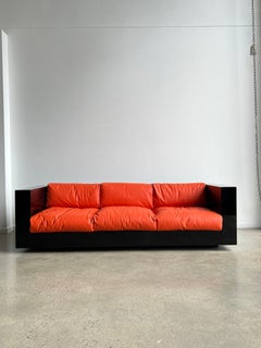 Italian Saratoga Sofa Set in Leather by Massimo Vignelli for Poltronova 1970s
