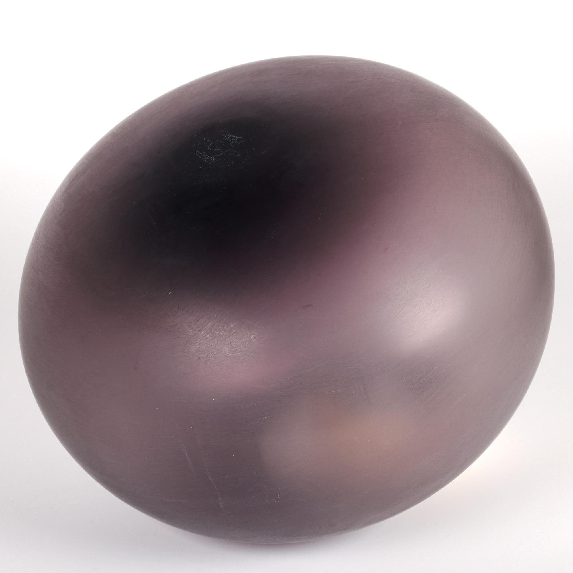 Italienische mundgeblasene Muranoglasvase aus Satin Corroso Aubergine im Angebot 7