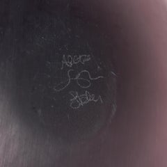 Italian Satin Corroso Aubergine Hand Blown Glass Vase