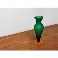 Italian Satinato Series Glass Vase attributed to Carlo Moretti, 1970s