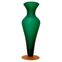 Vaso in vetro satinato italiano attribuito a Carlo Moretti, anni '70