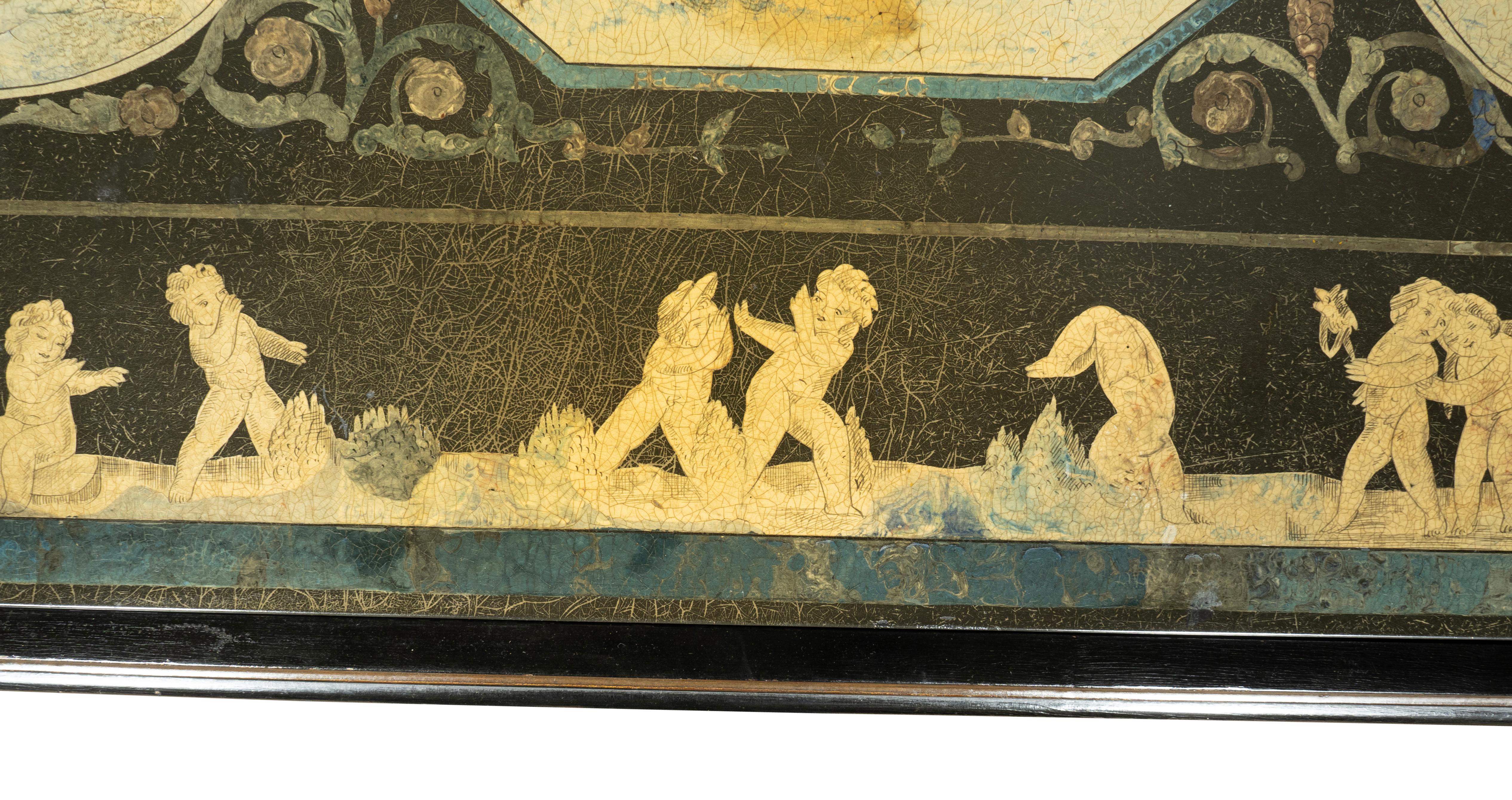 Tavolino da caffè italiano decorato alla scagliola 2