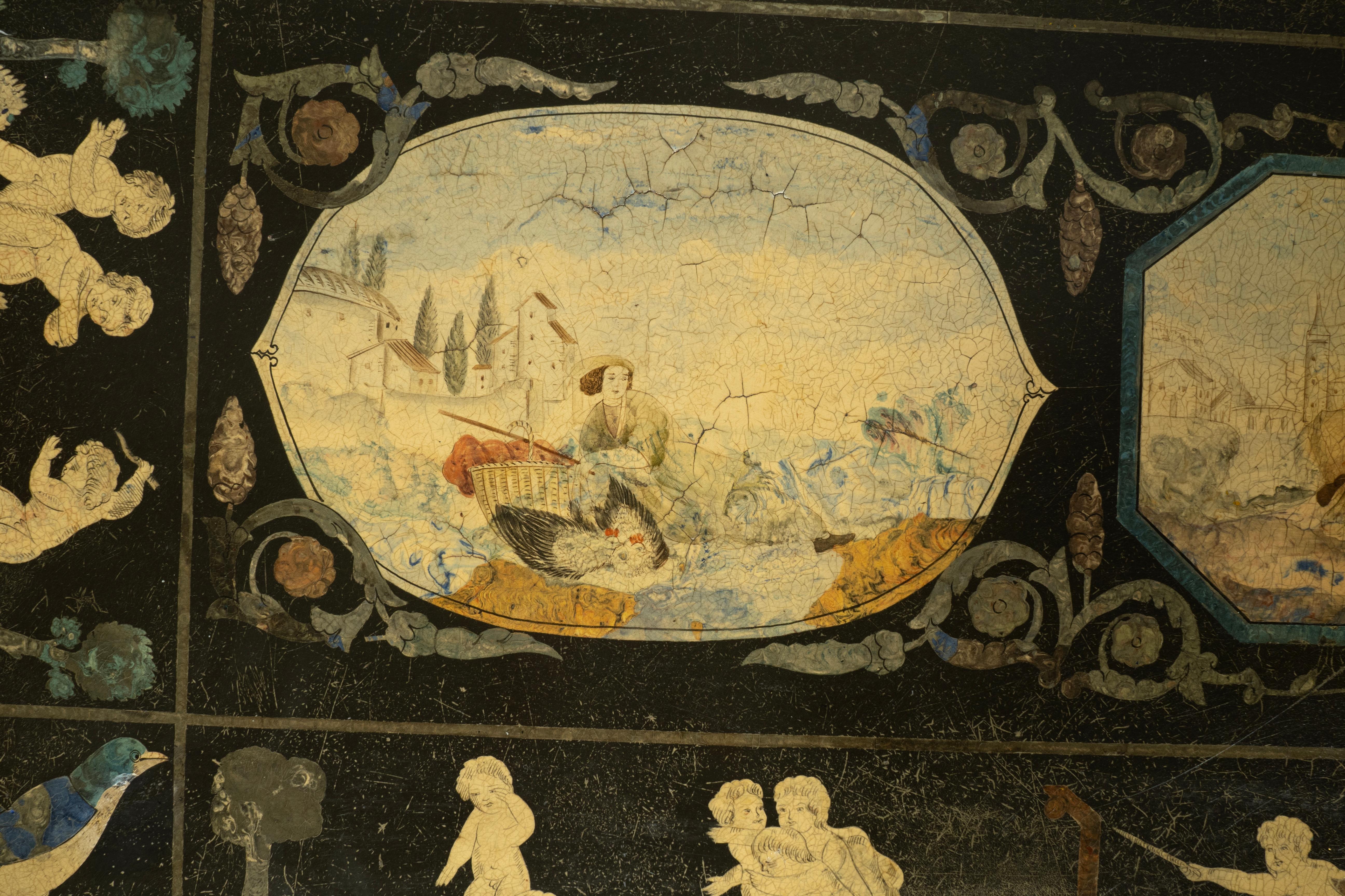Tavolino da caffè italiano decorato alla scagliola 6