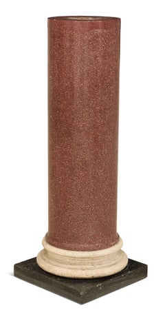 Italian Scagliola Faux Porphyry Pedestal