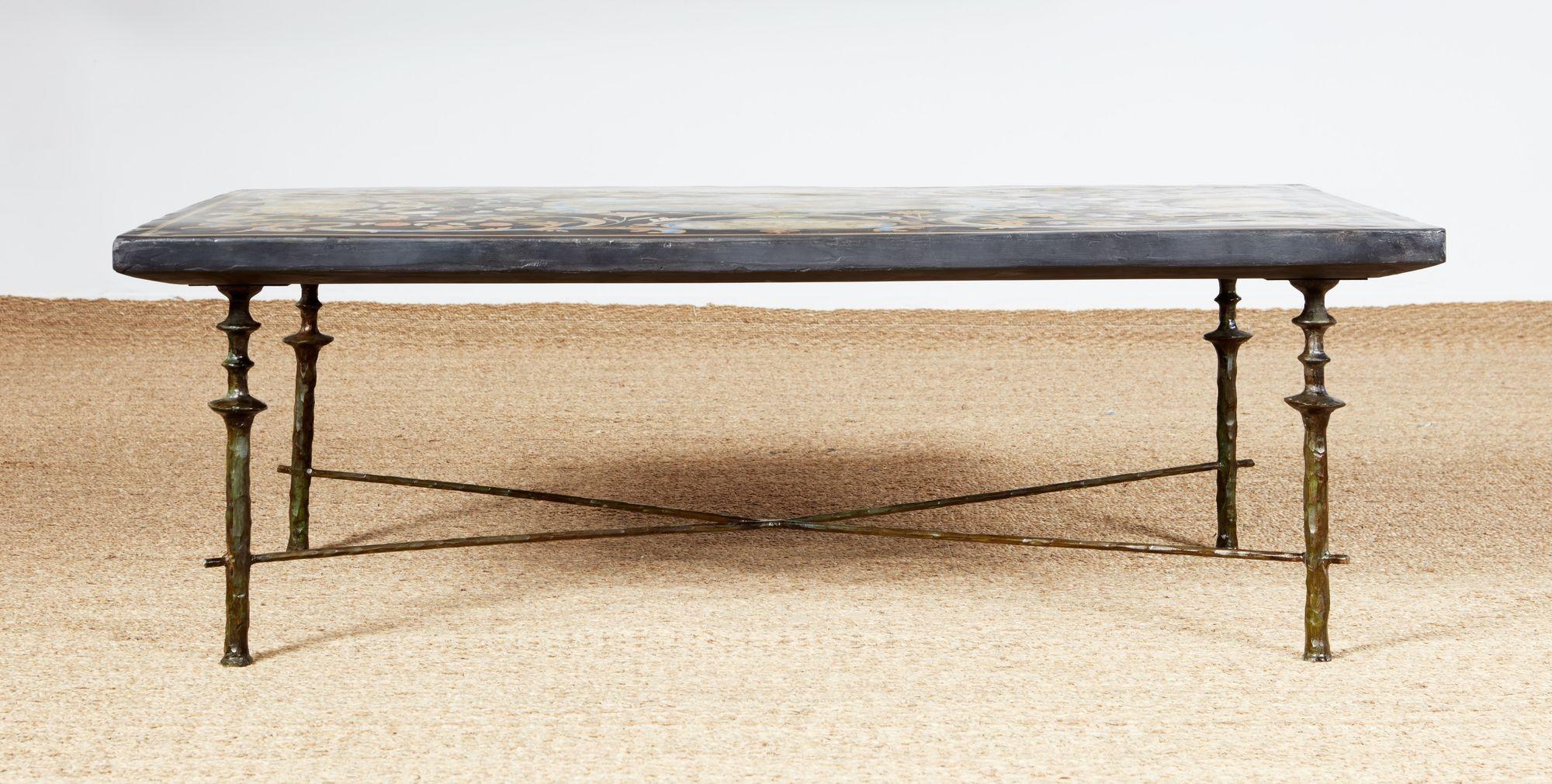 Italian Scagliola Top Coffee Table For Sale 1