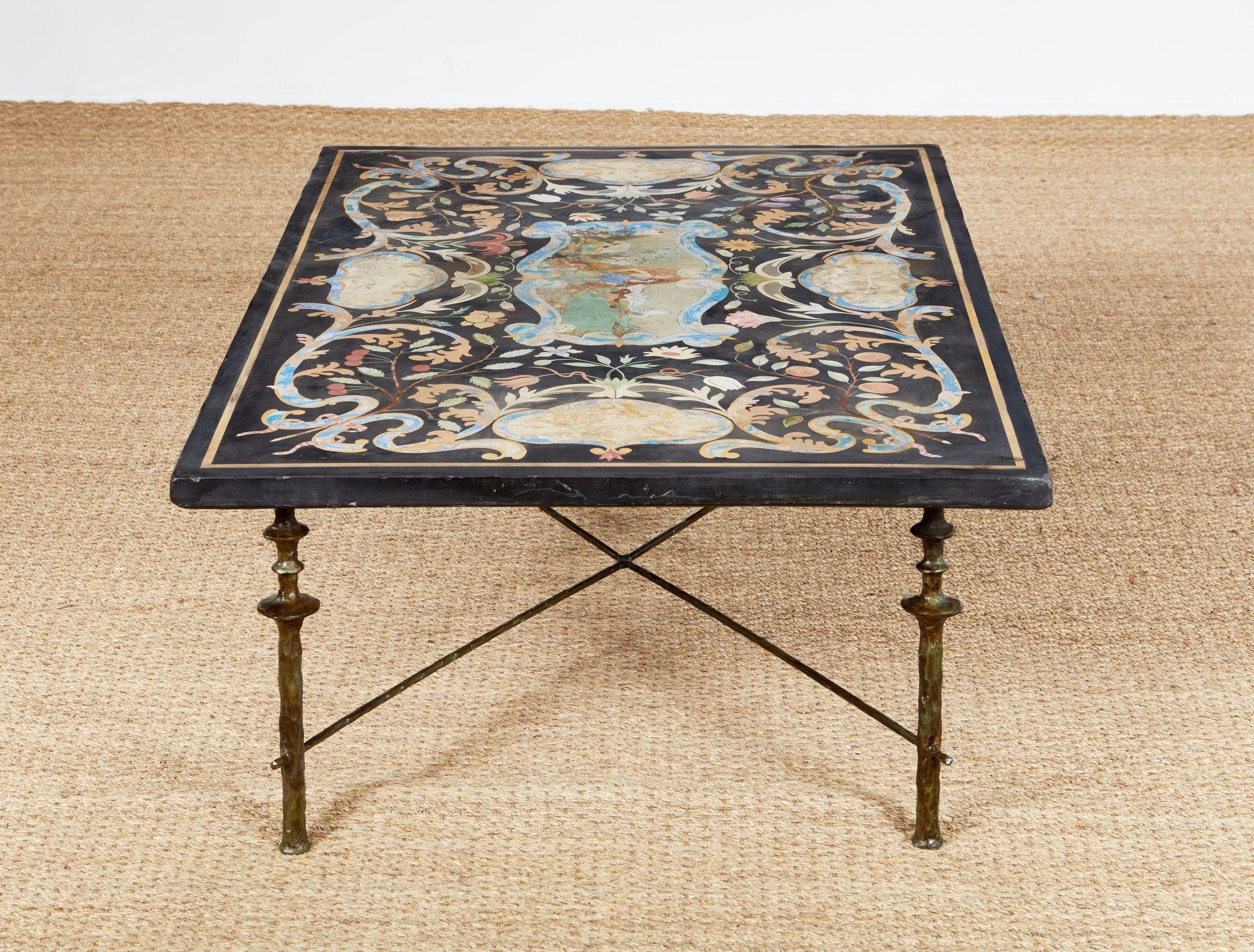 Italian Scagliola Top Coffee Table For Sale 4