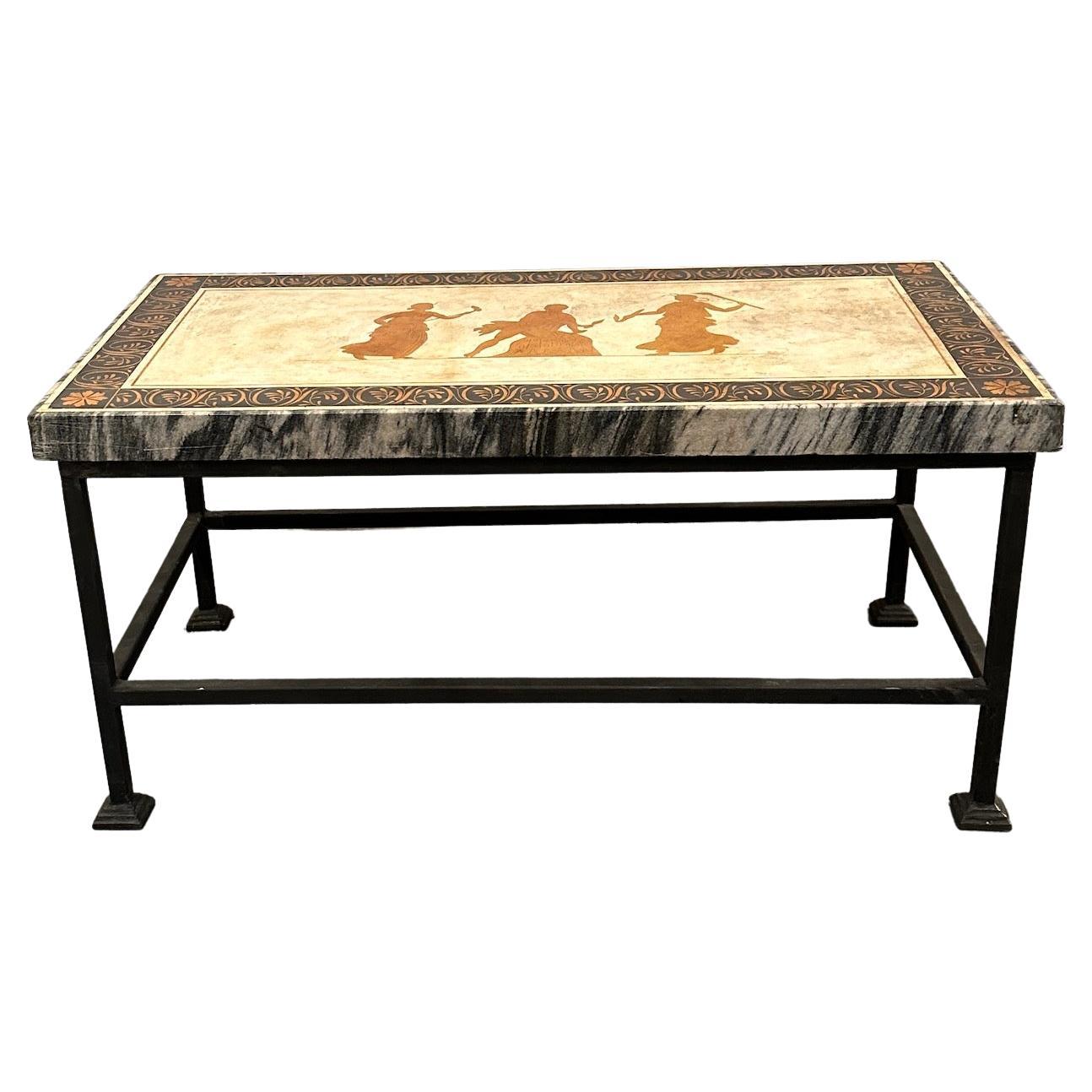 Italian Scagliola Top Coffee Table For Sale