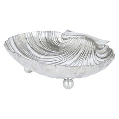 Italian Scallop-Shell Shaped Pewter Fruit Bowl