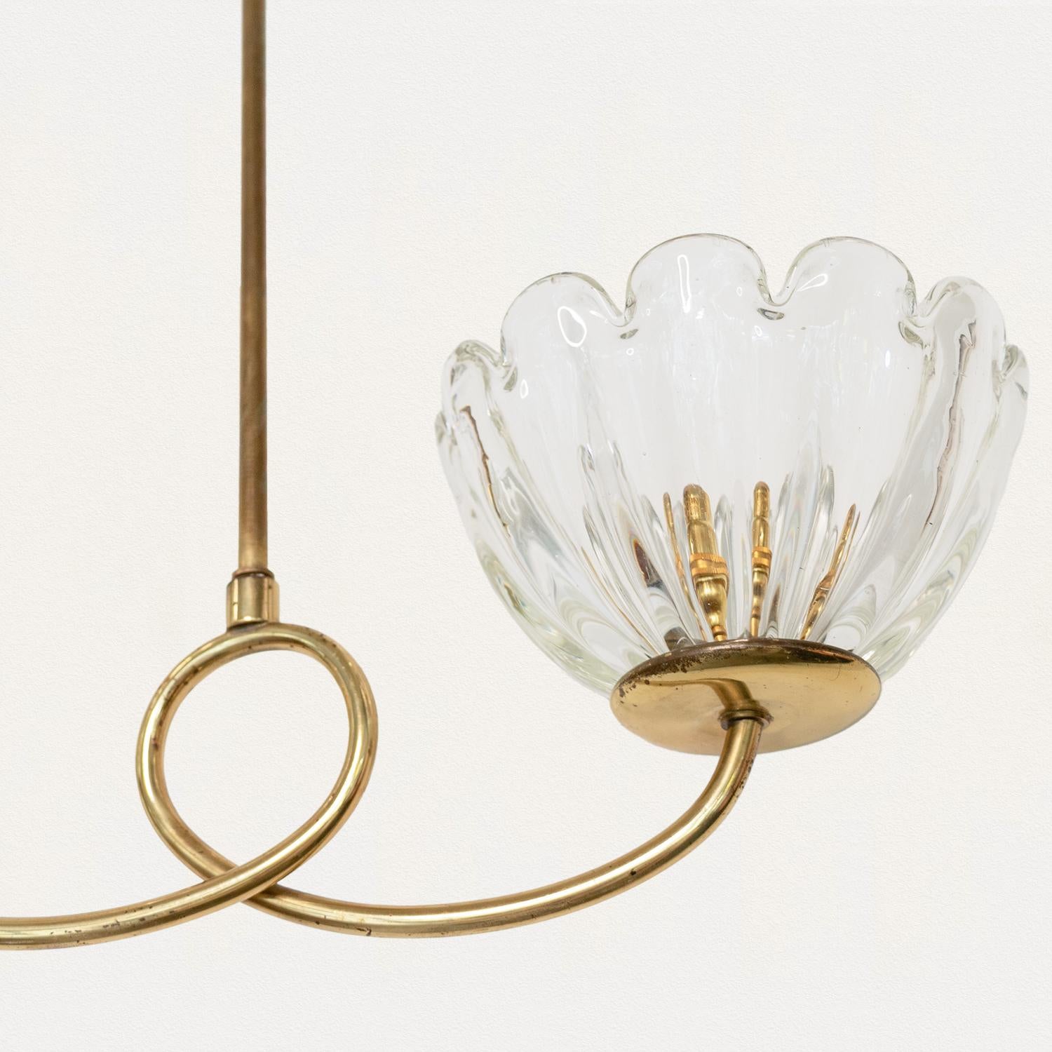 Italian Scalloped Glass Pendant Light 1