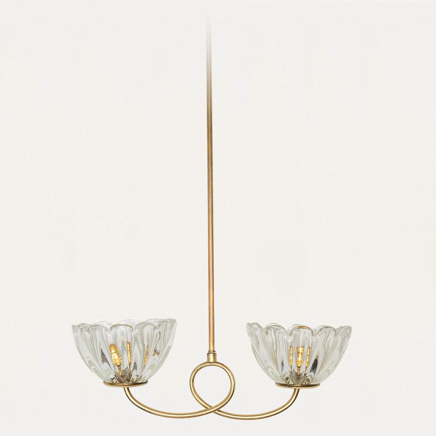 Italian Scalloped Glass Pendant Light 2