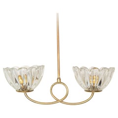 Italian Scalloped Glass Pendant Light