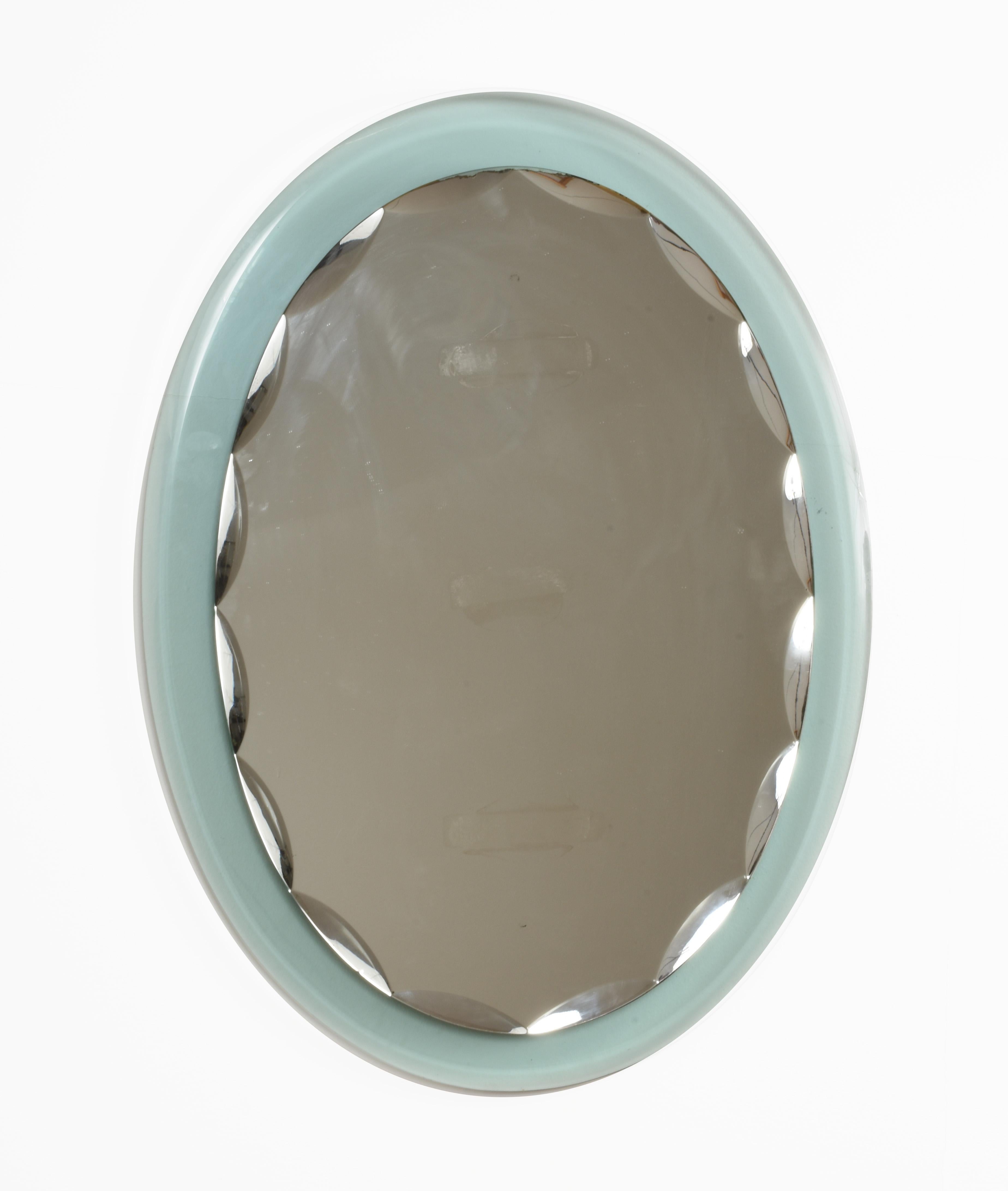 Italian Scalloped Mirror Crystal Art, Italy, 1960s. Fontana Arte Style 4