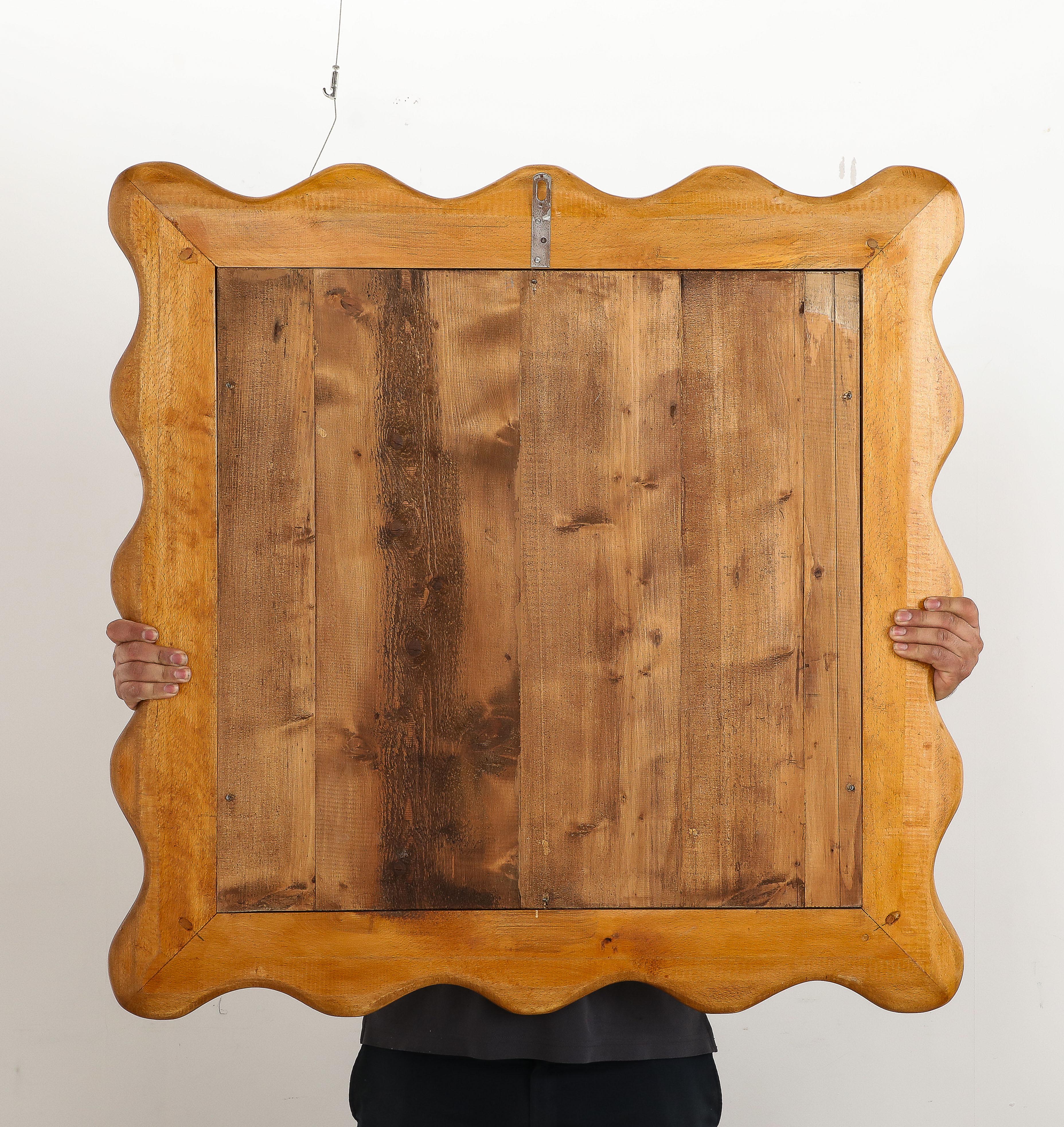 Italian Scalloped Shaped Wood Wall Mirror For Sale 7