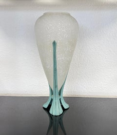 Italienische Vase aus Murano-Glas und Bronze von Silvia Buscaroli für Seguso