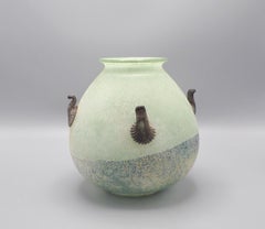 Vase italien en verre d'art Scavo, 1970