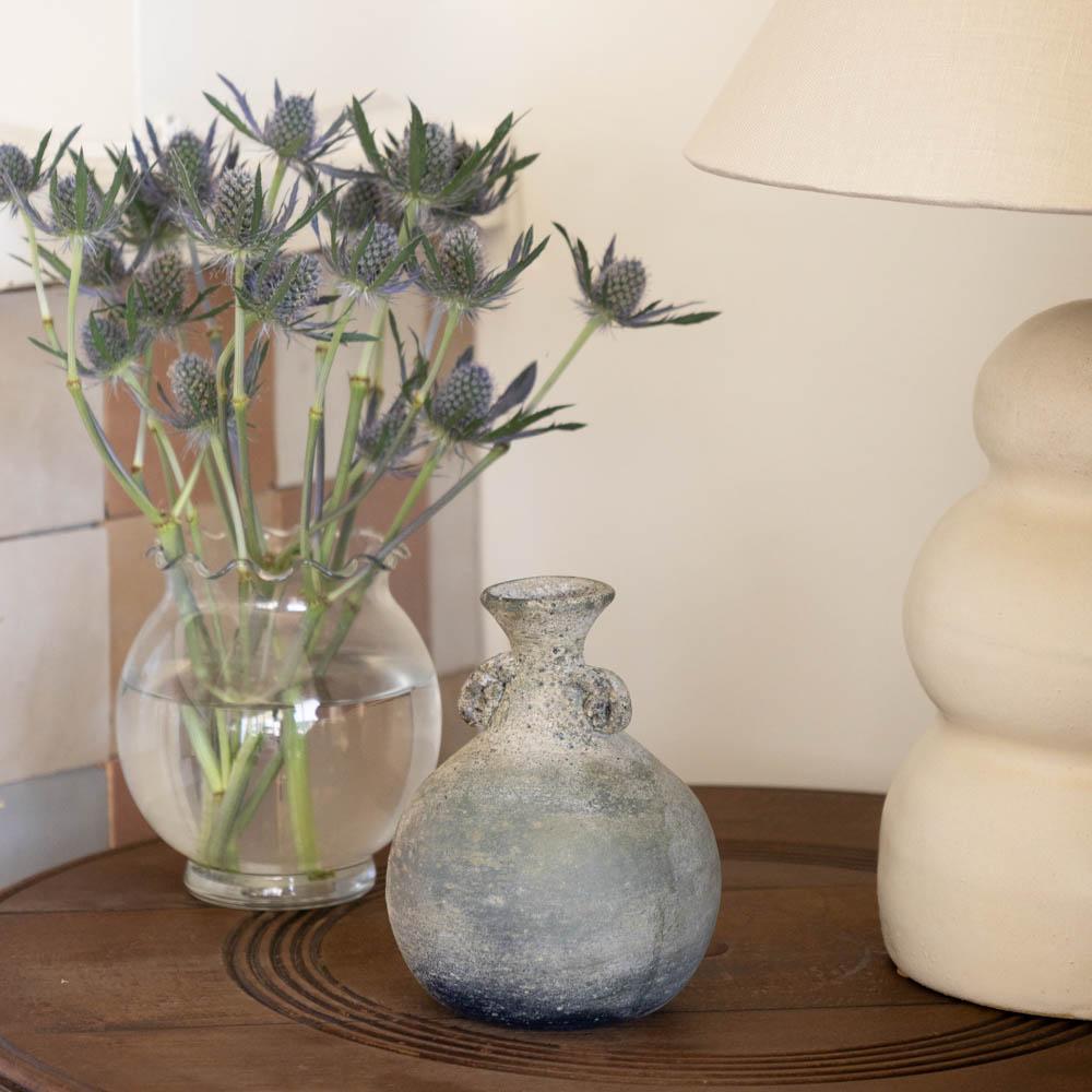Italian Scavo Glass Vase In Good Condition For Sale In Los Angeles, CA