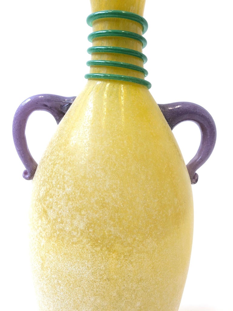 Italian Scavo Murano Glass Vase by Franco Moretti For Sale 3