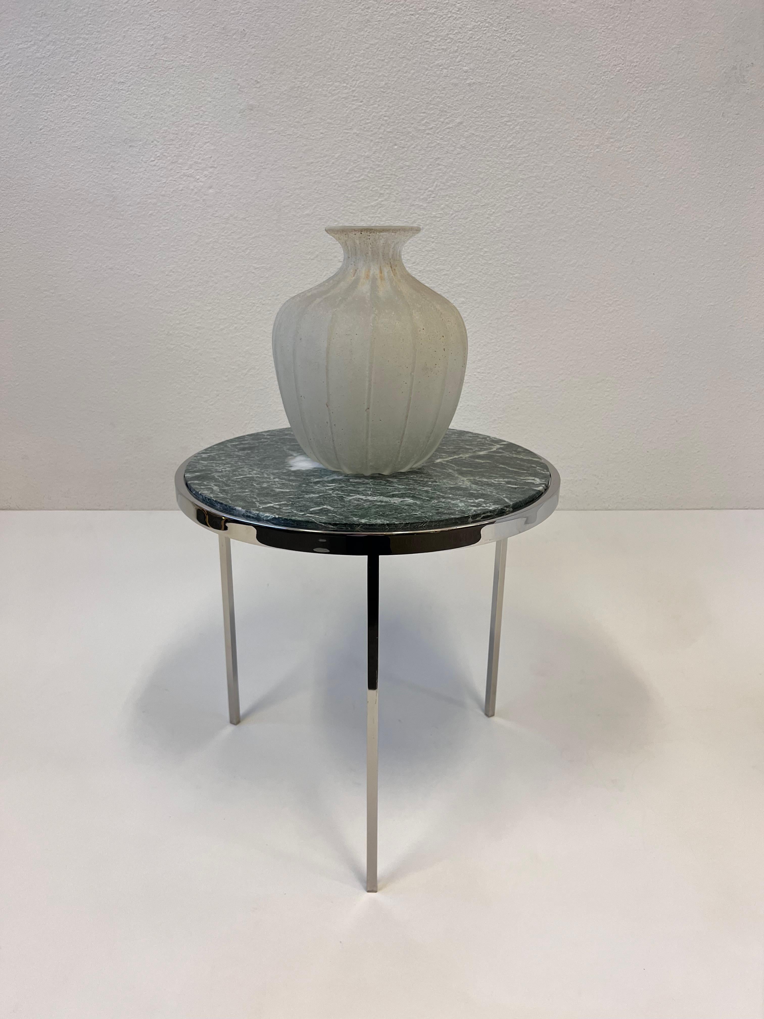 Italian Scavo Murano Glass Vase by Seguso Vetri d'Arte For Sale 1