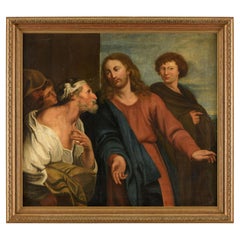 École italienne du XVIIe siècle "Le Christ au Temple"