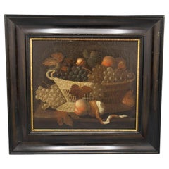 Italian School 17th Century 'Still Life Grape Basket'
