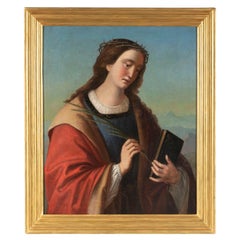Italian School 18th Century  "St. Catherine of Alexandria with Crown of Thorns"