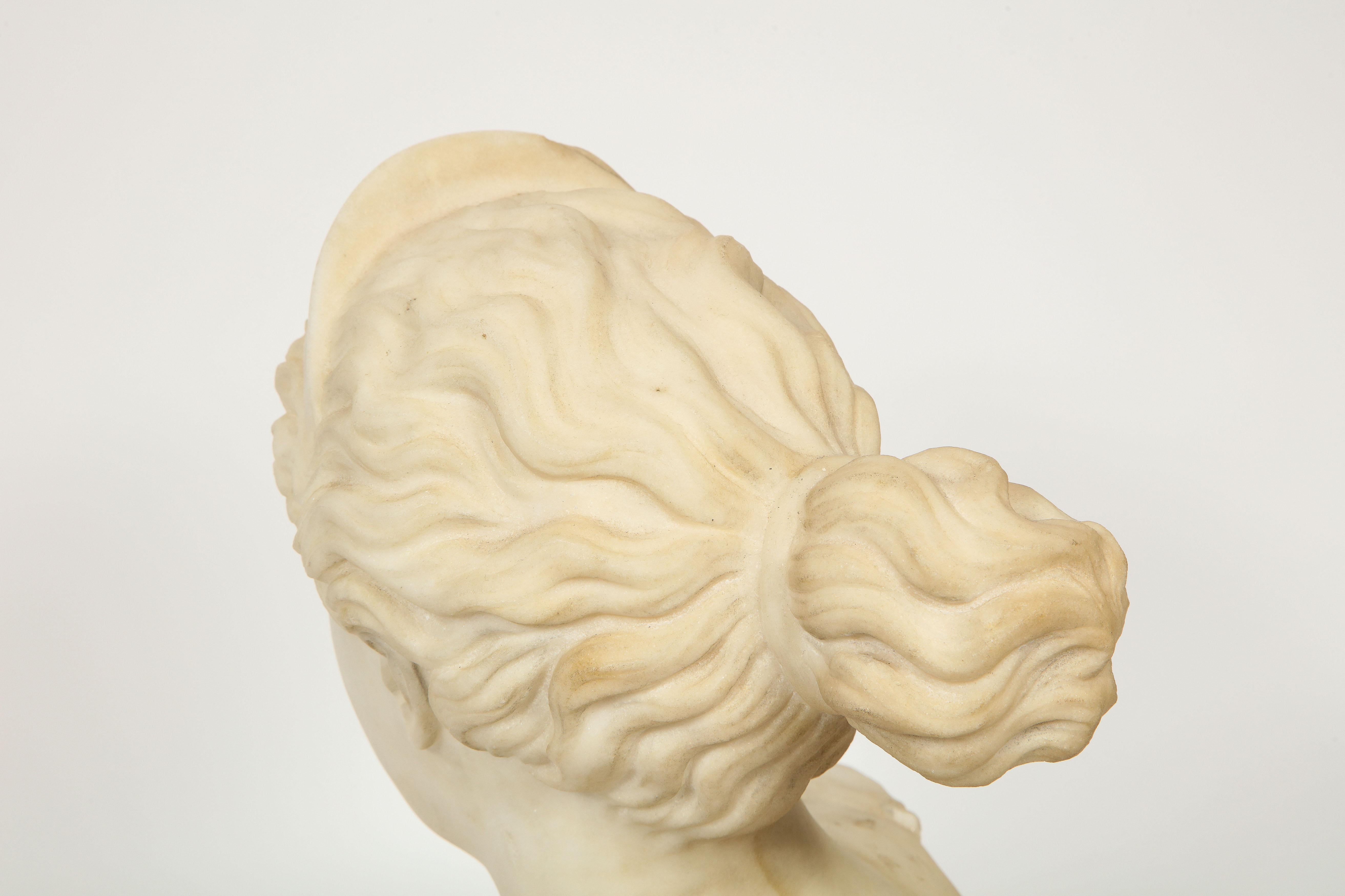 'Italian School, 19th Century' A White Marble Bust of Goddess Diana Artemis 13