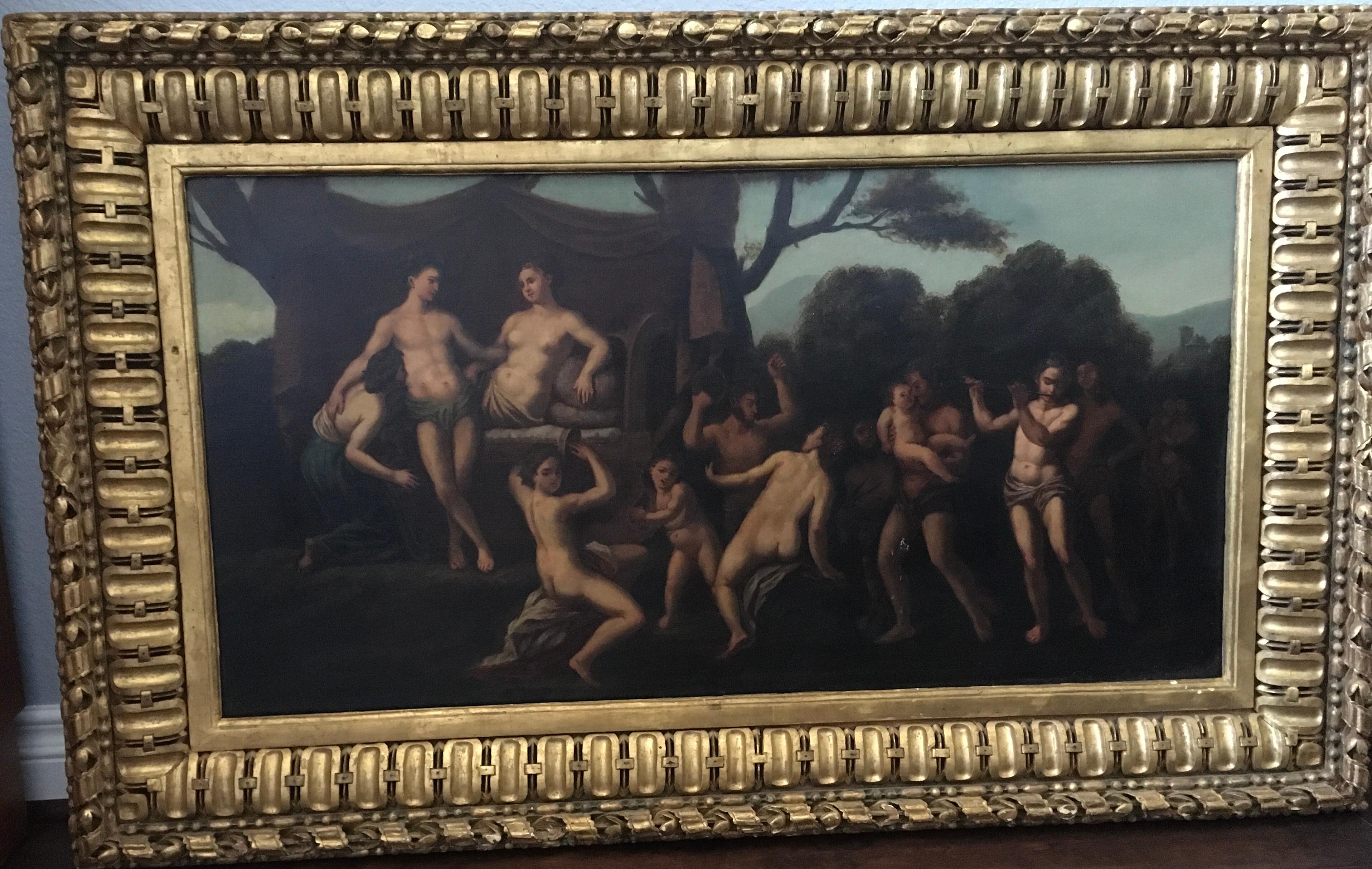 Fin du XVIIIe siècle Baroque italien Nus allégoriques et mythiques Vertu et vice - Noir Nude Painting par Unknown