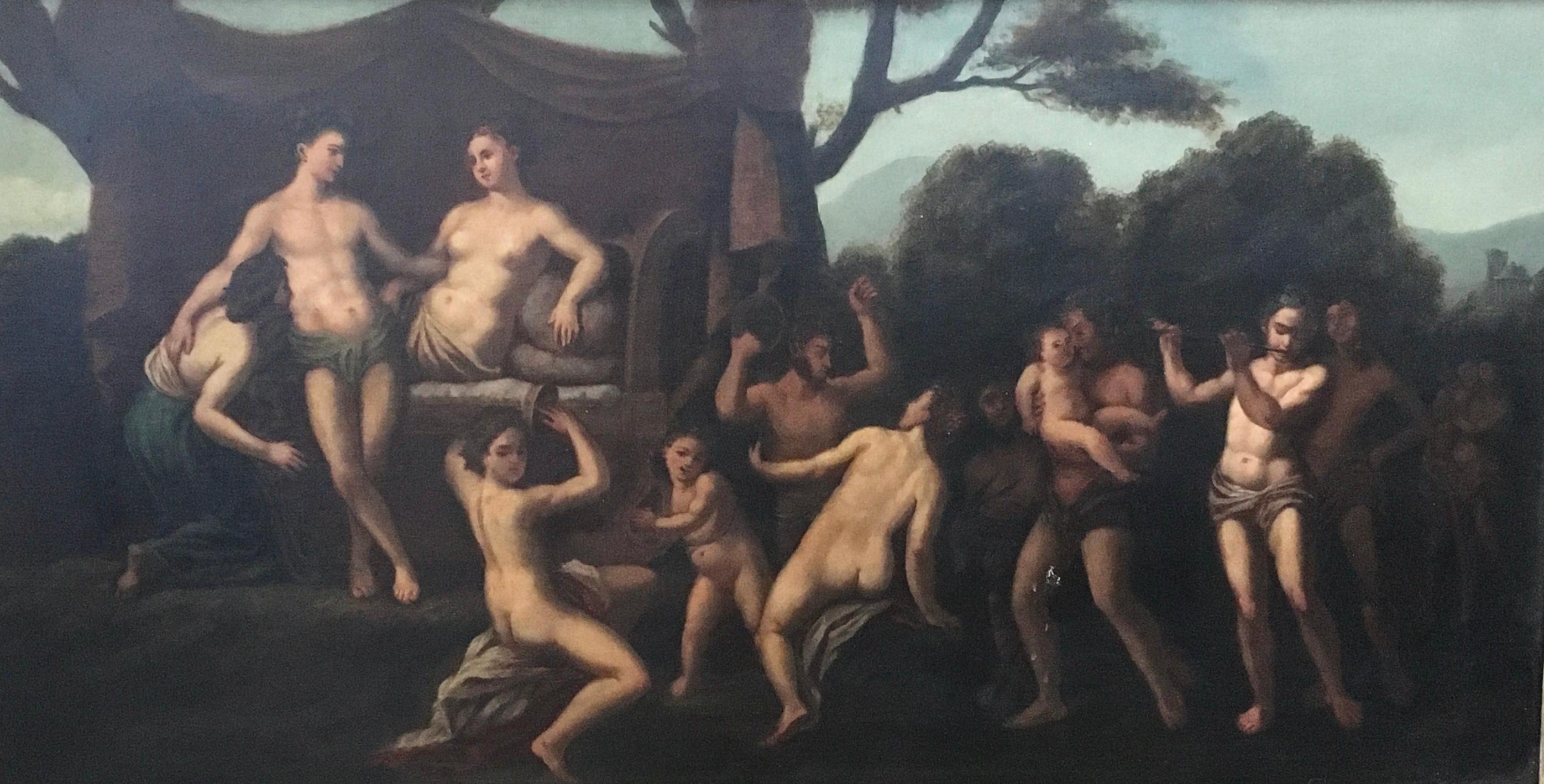 Unknown Nude Painting – Allegorische, mythische, italienische Barock-Akte des späten 18. Jahrhunderts, Virtue des Vice