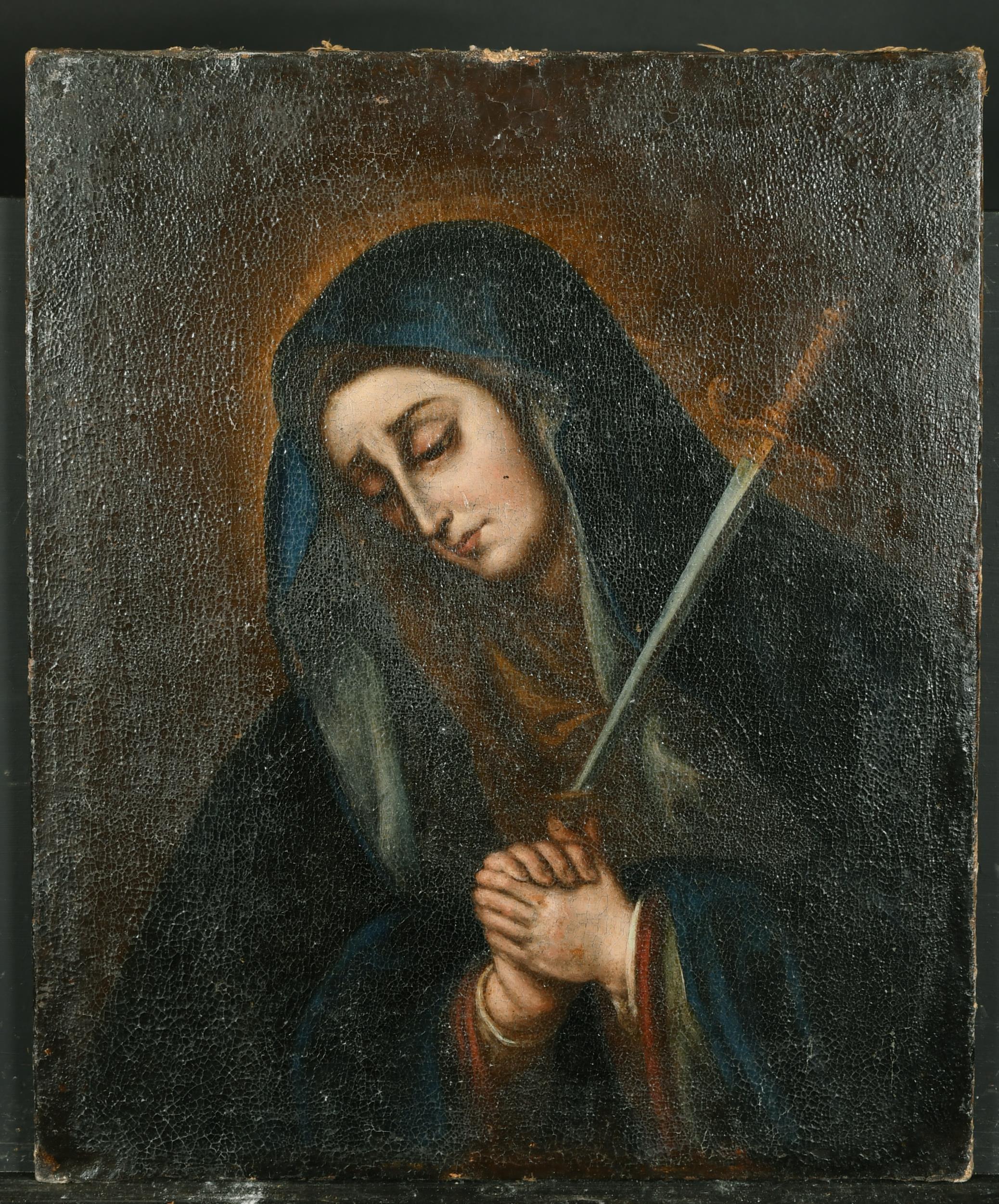 Großes antikes Gemälde in der Art von Guido Reni (1575-1642) Die Verheißung von Simeon – Painting von Unknown