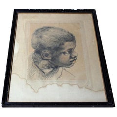 Italian School Engraving by Alphonse Leroy after Paolo Veronese, Head of a Boy