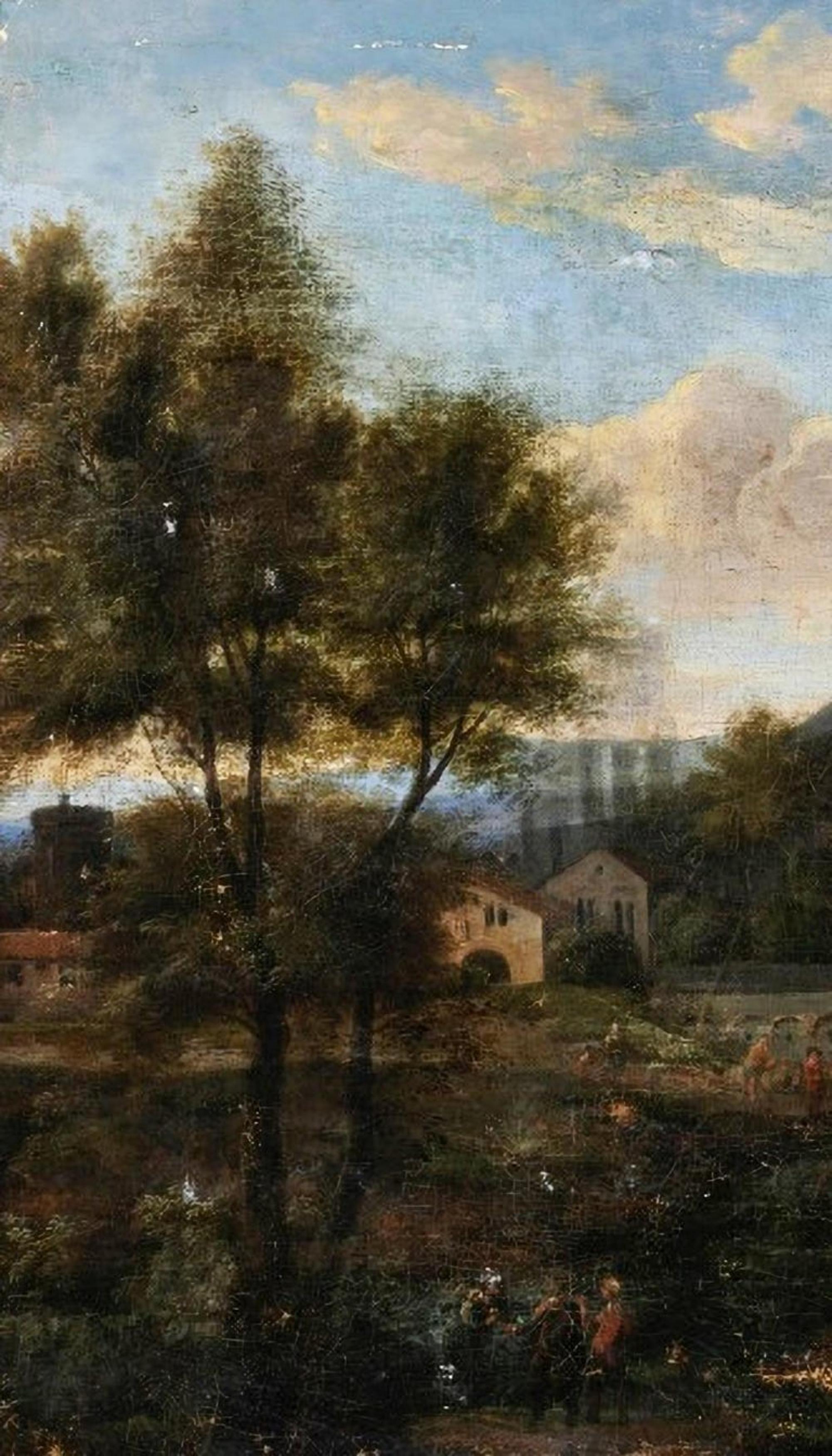 Huilé École italienne Paysage, 18e siècle en vente