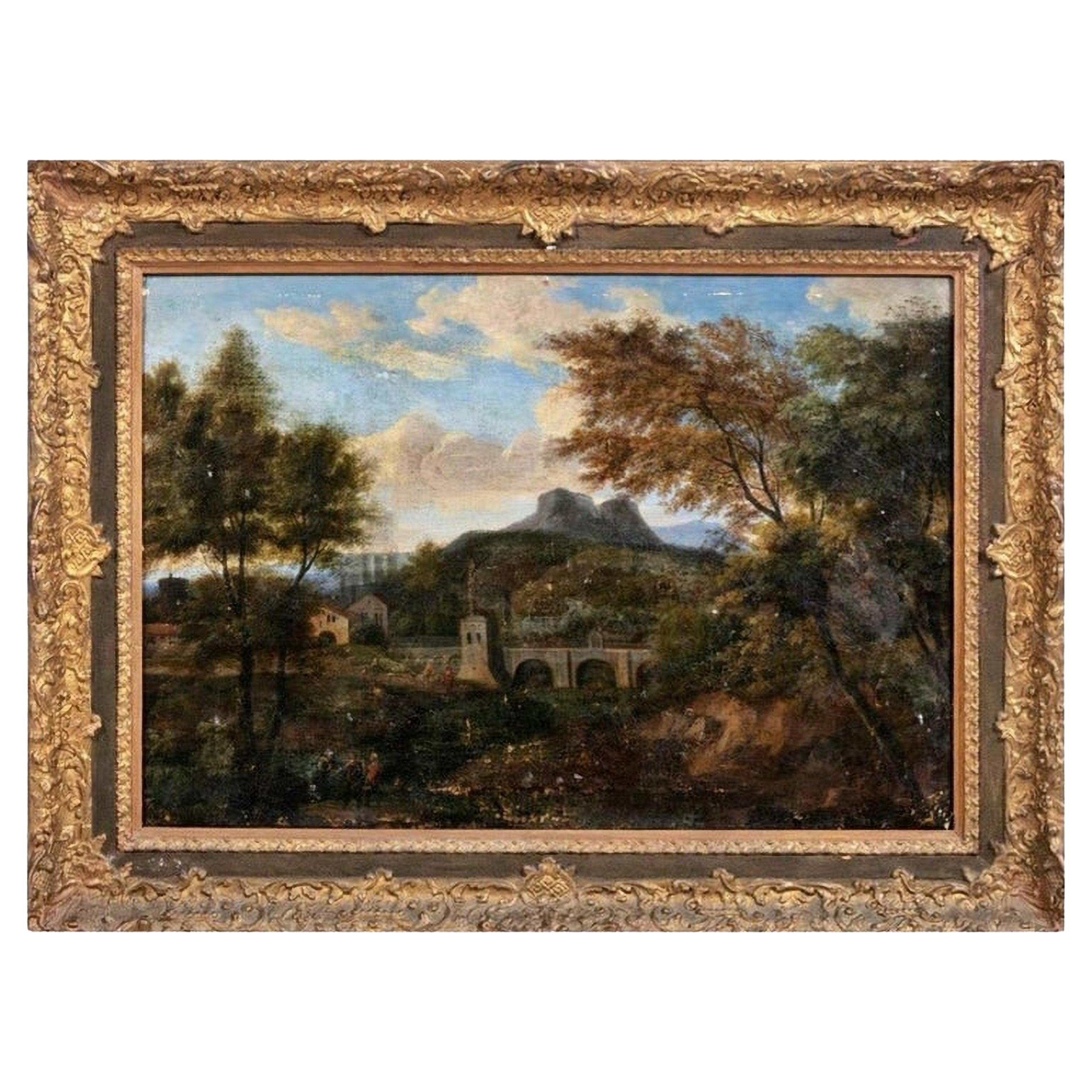 Italian School "Landscape", 18th Century For Sale