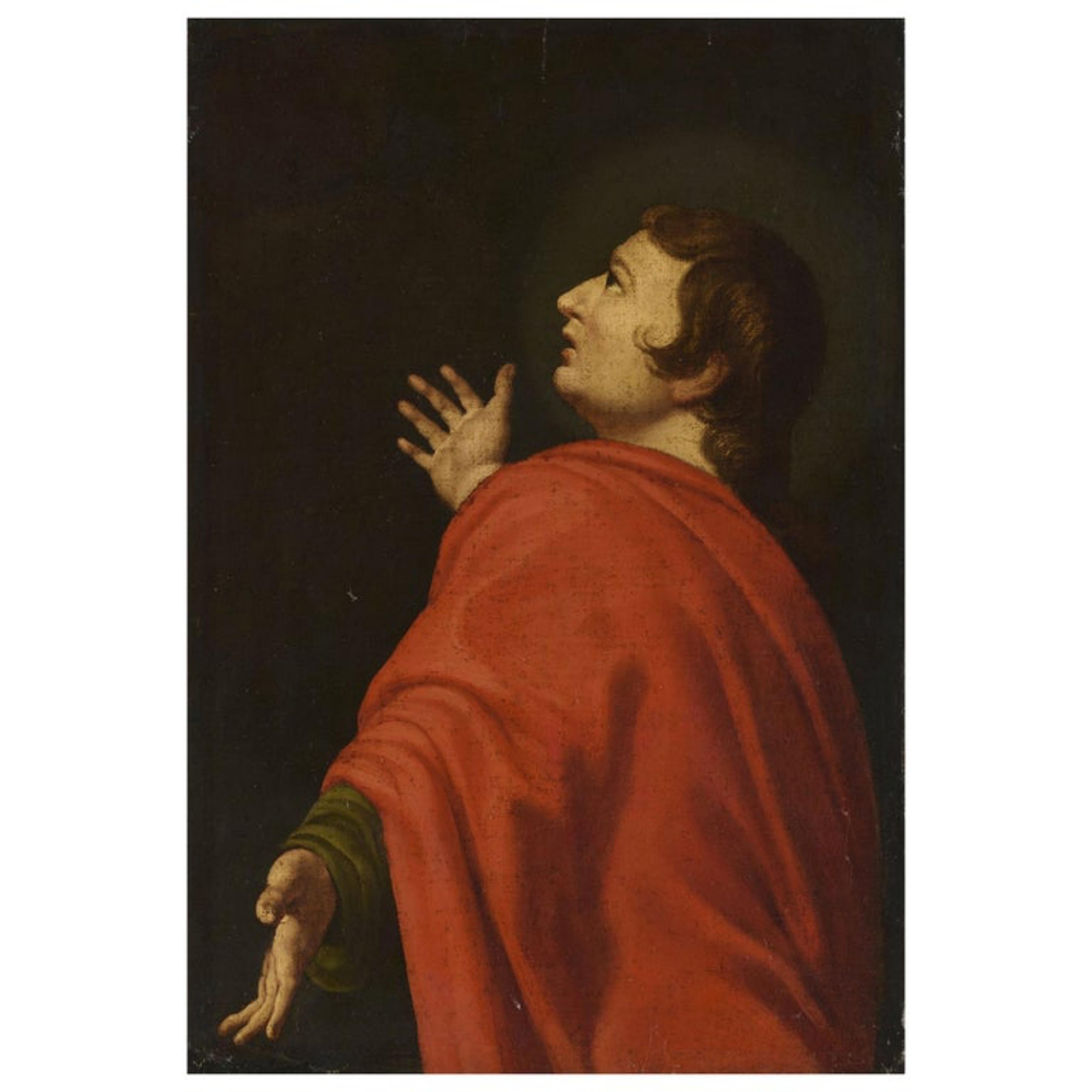 École italienne du XVIIe siècle. « San Juan Evangelista » Bon état - En vente à Madrid, ES