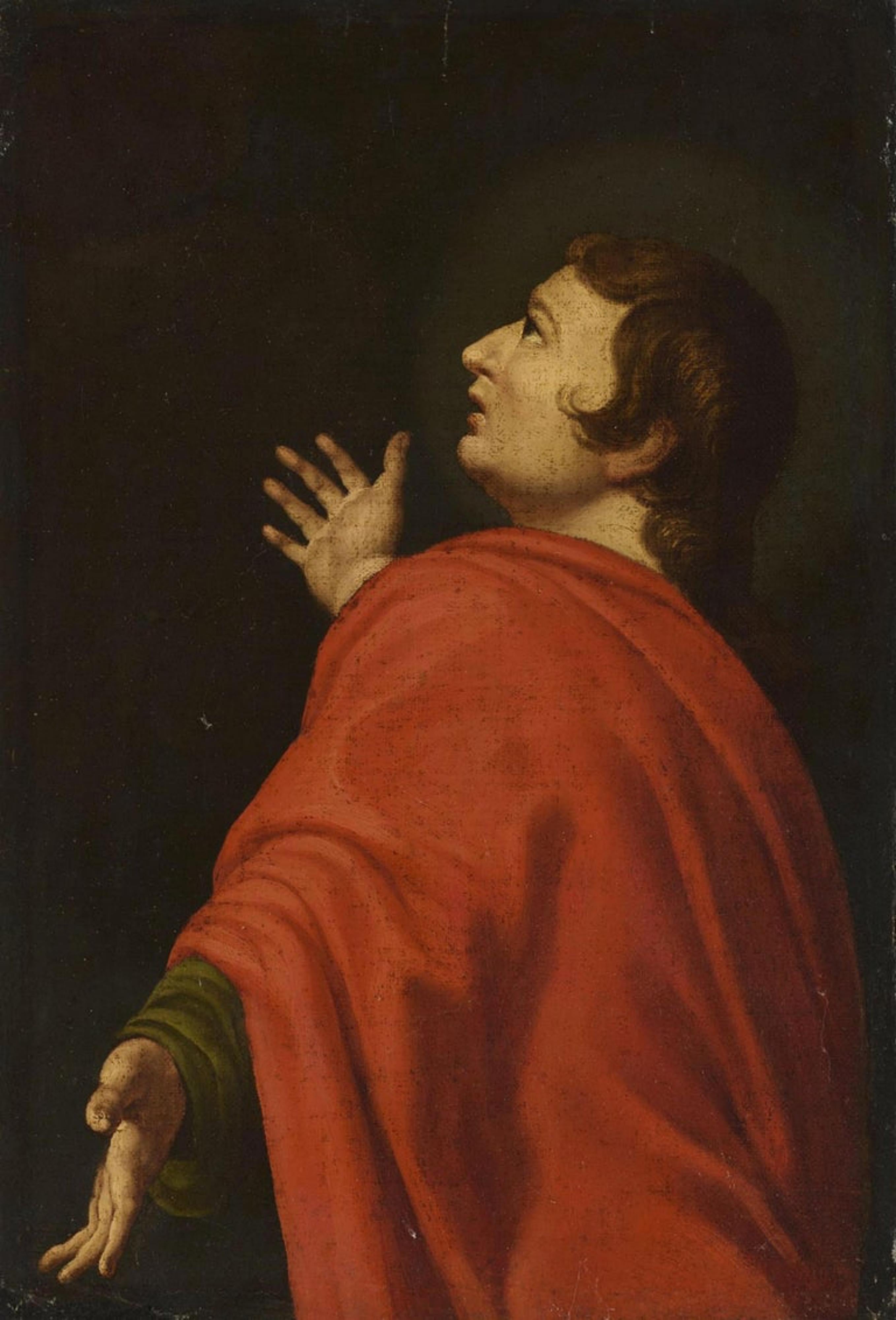 17ème siècle École italienne du XVIIe siècle. « San Juan Evangelista » en vente