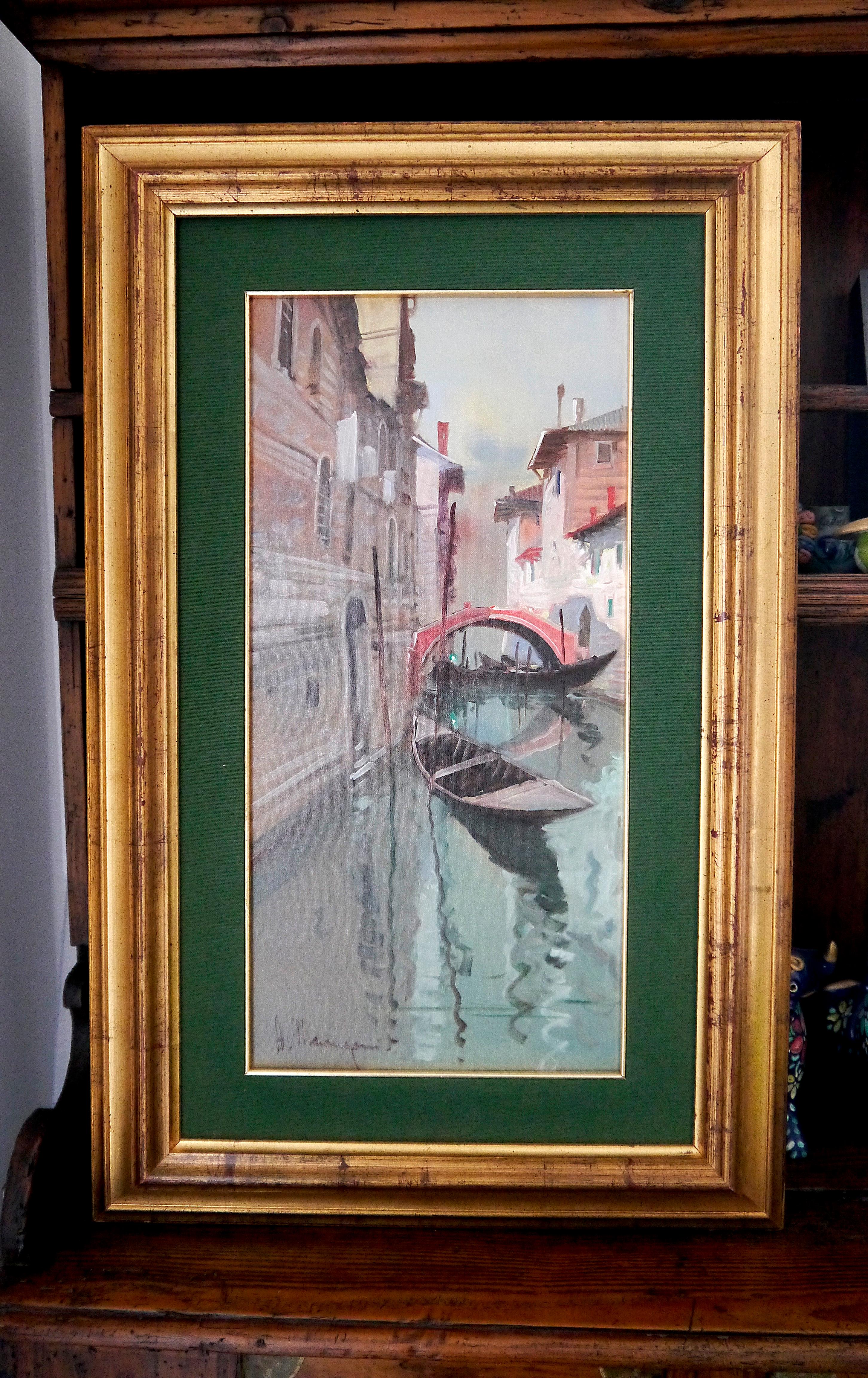 20th Century  Impressionism Landscape Venice - Oil painting Signed  1