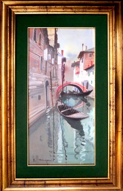 20th Century  Impressionism Landscape Venice - Oil painting Signed 