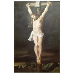 Italian School Painting 20th Century "Crucified"