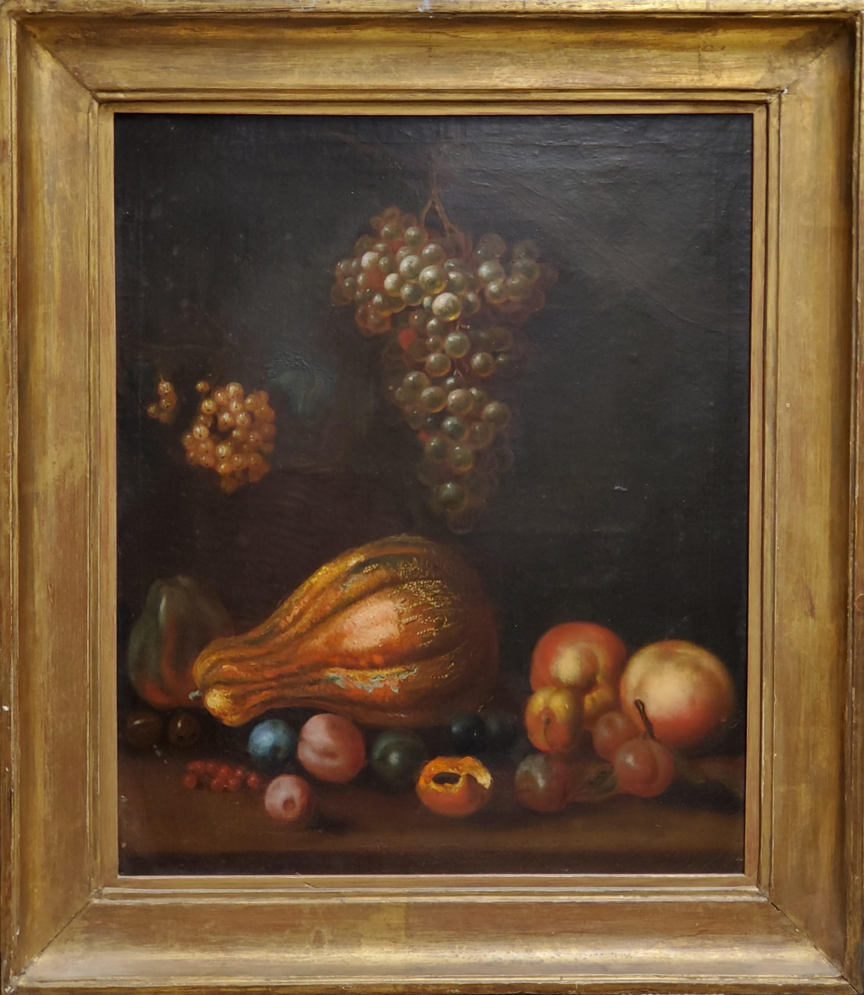 Unknown Still-Life Painting - Old Master Still life Grapes and Fruit  Italian School 18th C.