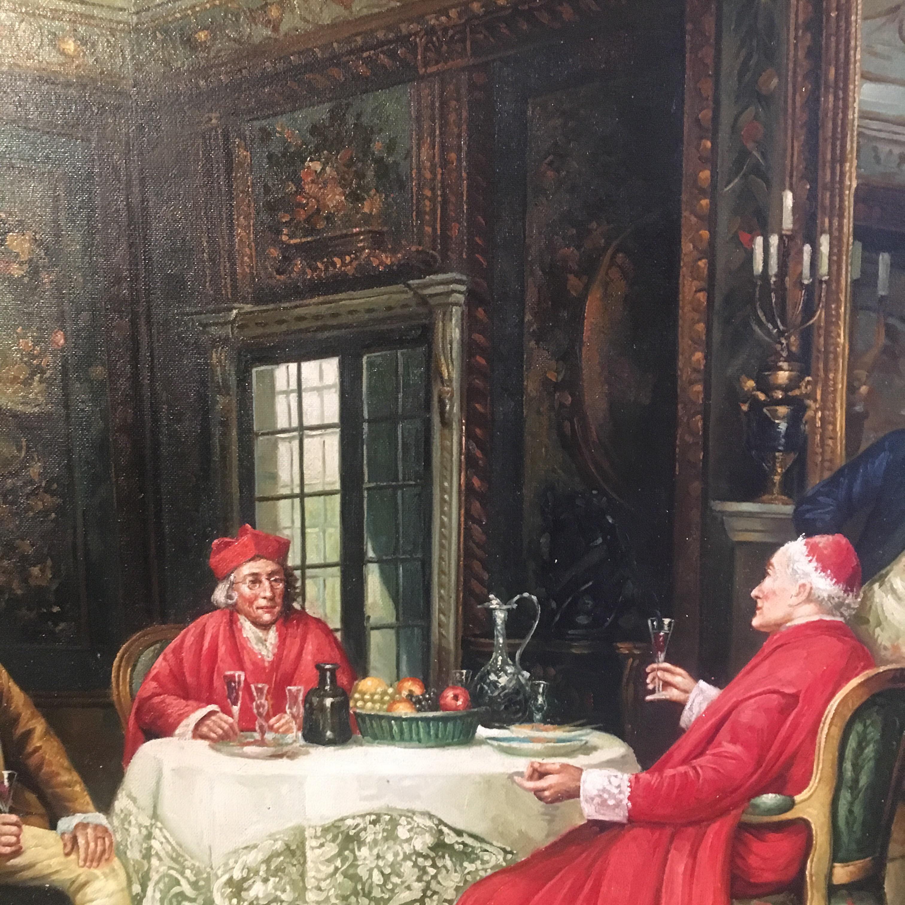 Meeting of the Minds, Large Portrait of Italian Cardinals, Oil Painting 3