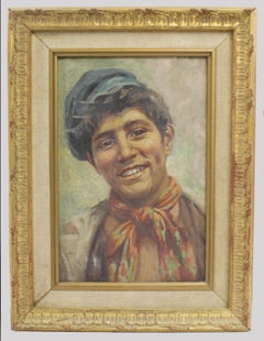 Italian School Portrait of a Neapolitan Youth, Oil on Canvas, c.1930s