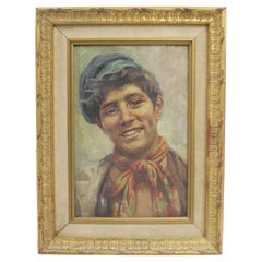 Italian School Portrait of a Neapolitan Youth, Oil on Canvas, c.1930s