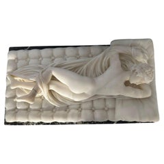 Scultura di scuola italiana "Ermafrodito" Gruppo in marmo bianco di Carrara del XIX secolo