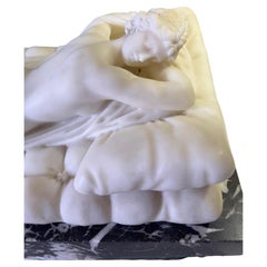 Scultura di scuola italiana "Ermafrodito" Gruppo in marmo bianco di Carrara del XIX secolo